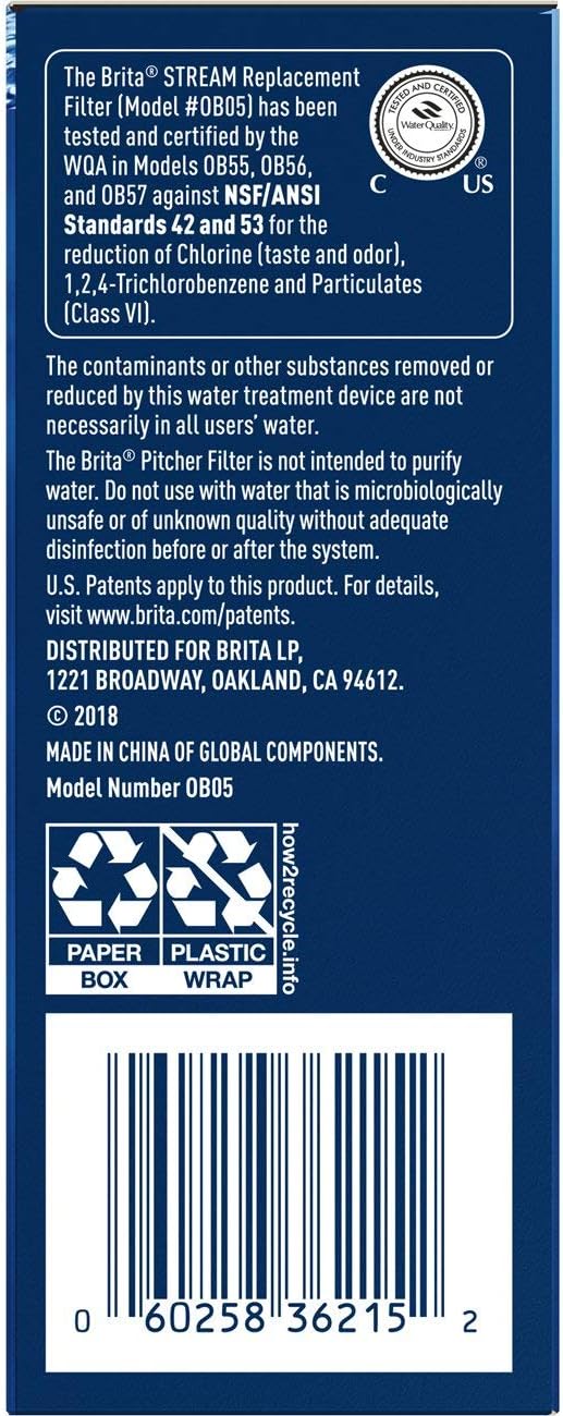 Brita Stream Water Filter 3-Pack for Dispensers – Cleaner Drinking Water for Self-Care Routines