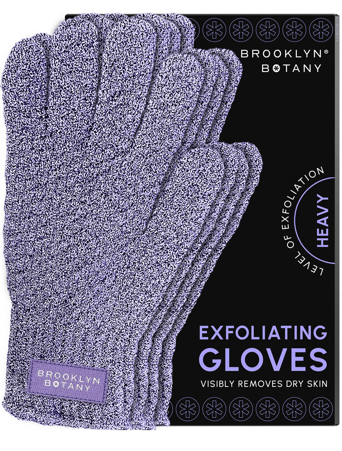 Brooklyn Botany Exfoliating Gloves for Bath and Shower – Heavy Duty Exfoliating Body Scrubber for Massage and Dead Skin Remover for Body – 2 Pairs