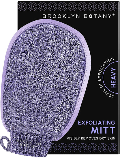 Brooklyn Botany Exfoliating Mitt for Bath and Shower – Heavy Duty Exfoliating Body Scrubber for Massage and Dead Skin Remover for Body – 1 Mitt