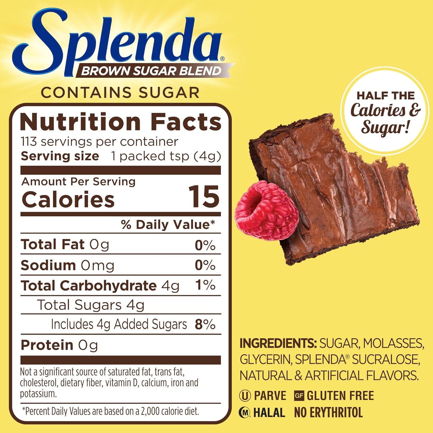 brown sugar blended with zero-calorie splenda sucralose