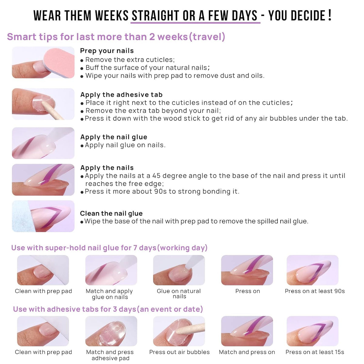 BTArtbox Press On Nails Vanilla Cream – High-End At-Home Manicure with 2+ Weeks of Lasting Wear