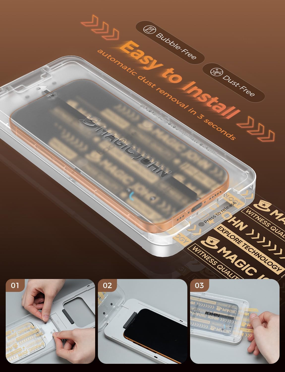 bubble-free application with up to 90% first-try success rate