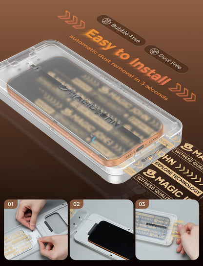 bubble-free application with up to 90% first-try success rate
