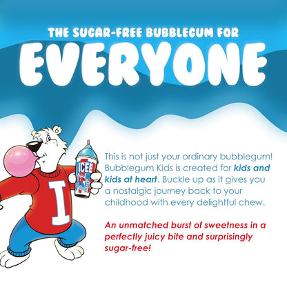 Bubblegum Kids Chiclet Gum – Sugar-Free Lunchbox Treat for School-Aged Kids, Peanut-Free Vegan Candy