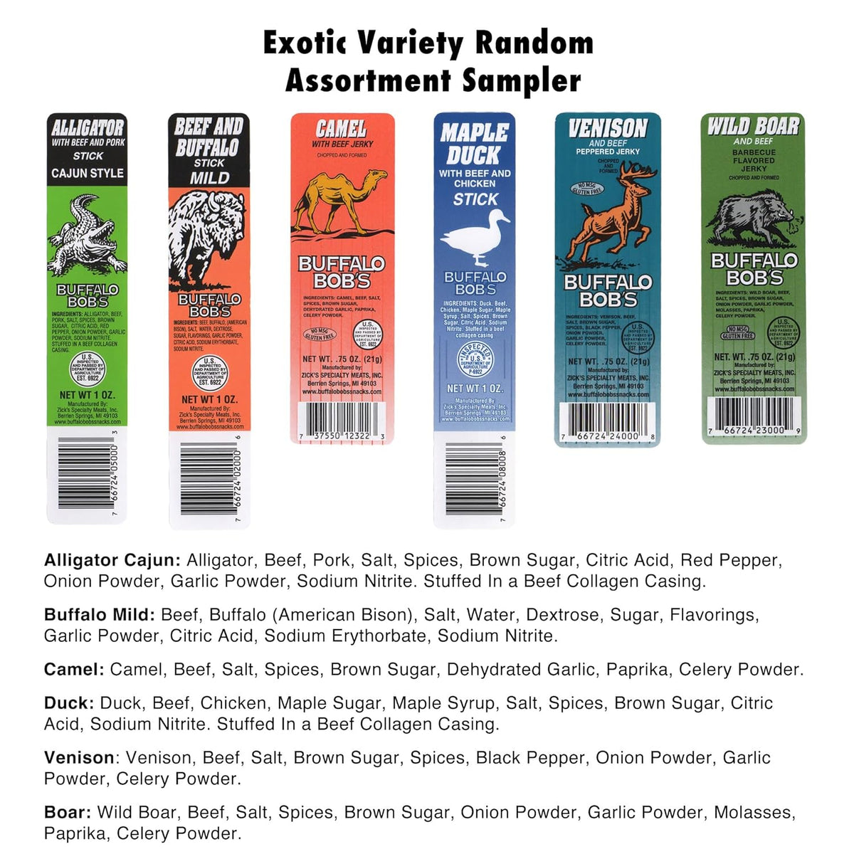 Buffalo Bob's Lean Game Jerky – Low-Carb, Gluten-Free Protein Packs for Gym Bags & Lunch Boxes