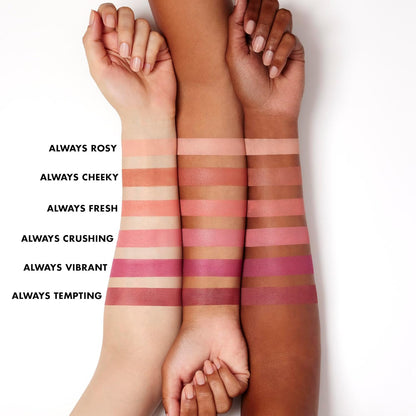 buildable, lightweight pigment that blends with a fluffy brush