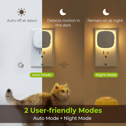 built-in dusk-to-dawn light sensor for fully automatic night mode operation
