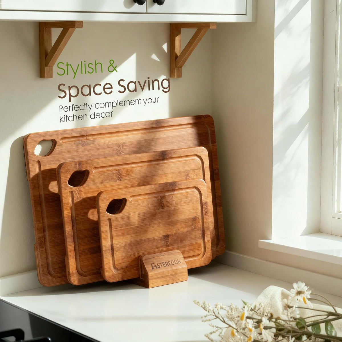 built-in easy-grip handles and non-slip feet on each board