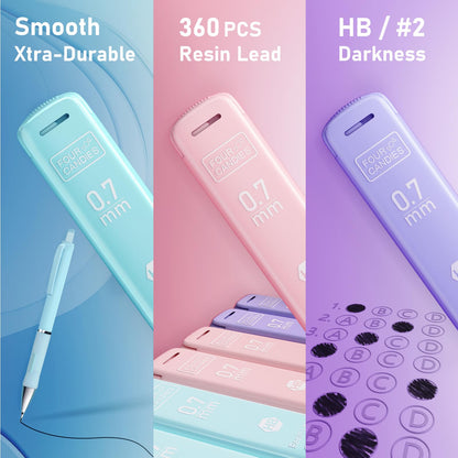 built-in eraser plus 9 additional eraser refills (latex-free)