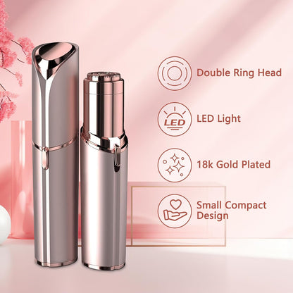 built-in led light for visibility on fine hairs and facial curves