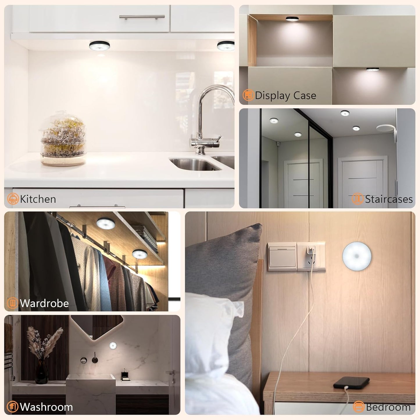 built-in magnet with included iron adhesive plate for tool-free mounting on any surface