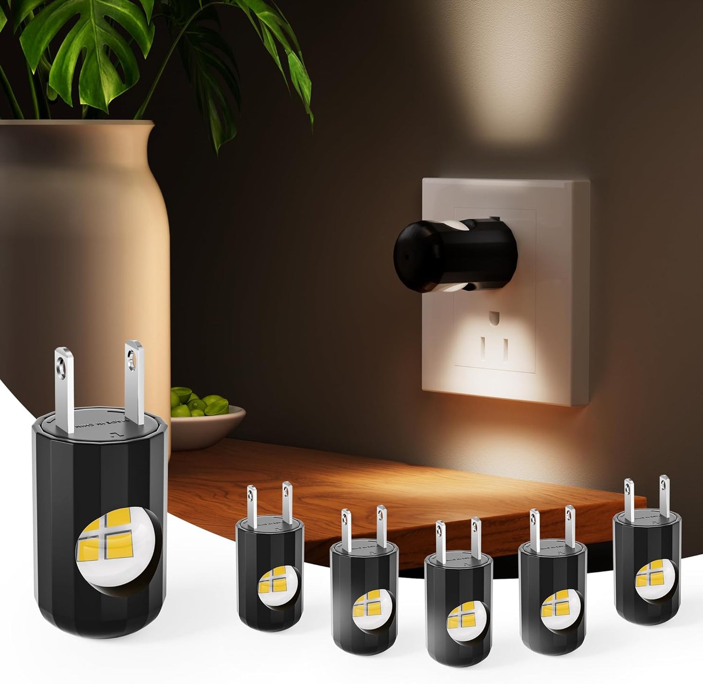 built-in photocell dusk-to-dawn auto on/off sensor