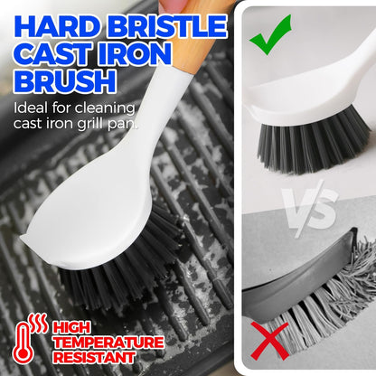 built-in scraper on the soft dish brush head
