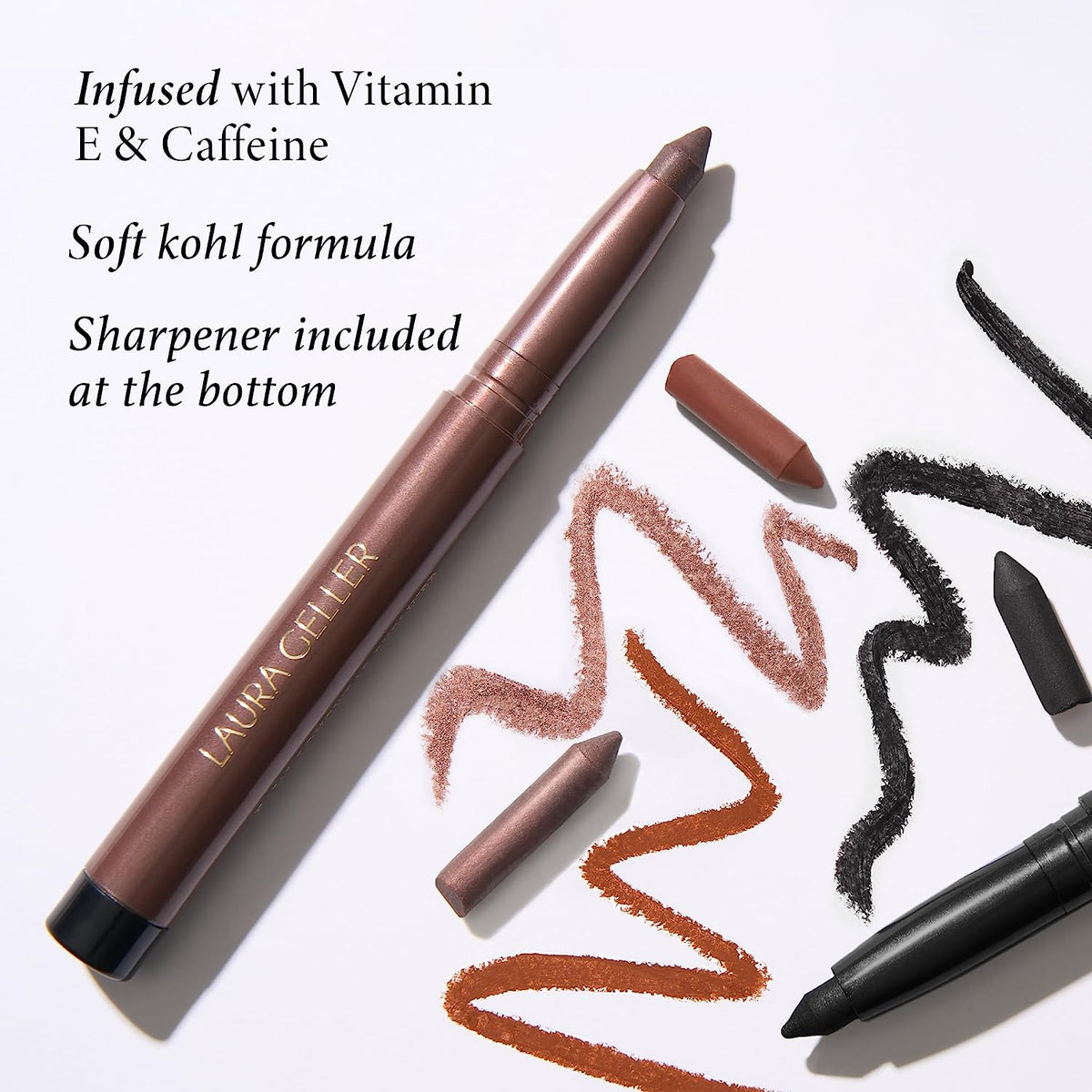 built-in sharpener integrated into the endcap for on-demand precision