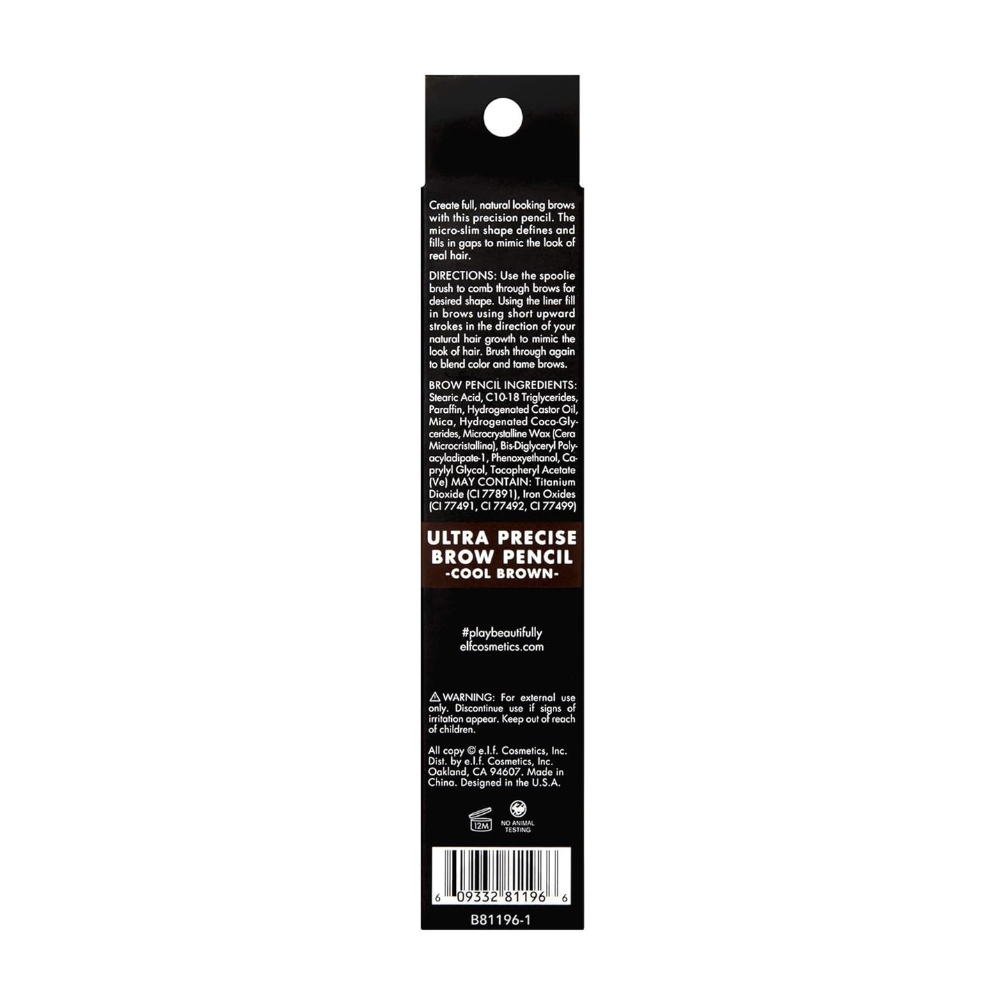 built-in spoolie brush on the opposite end for combing and blending