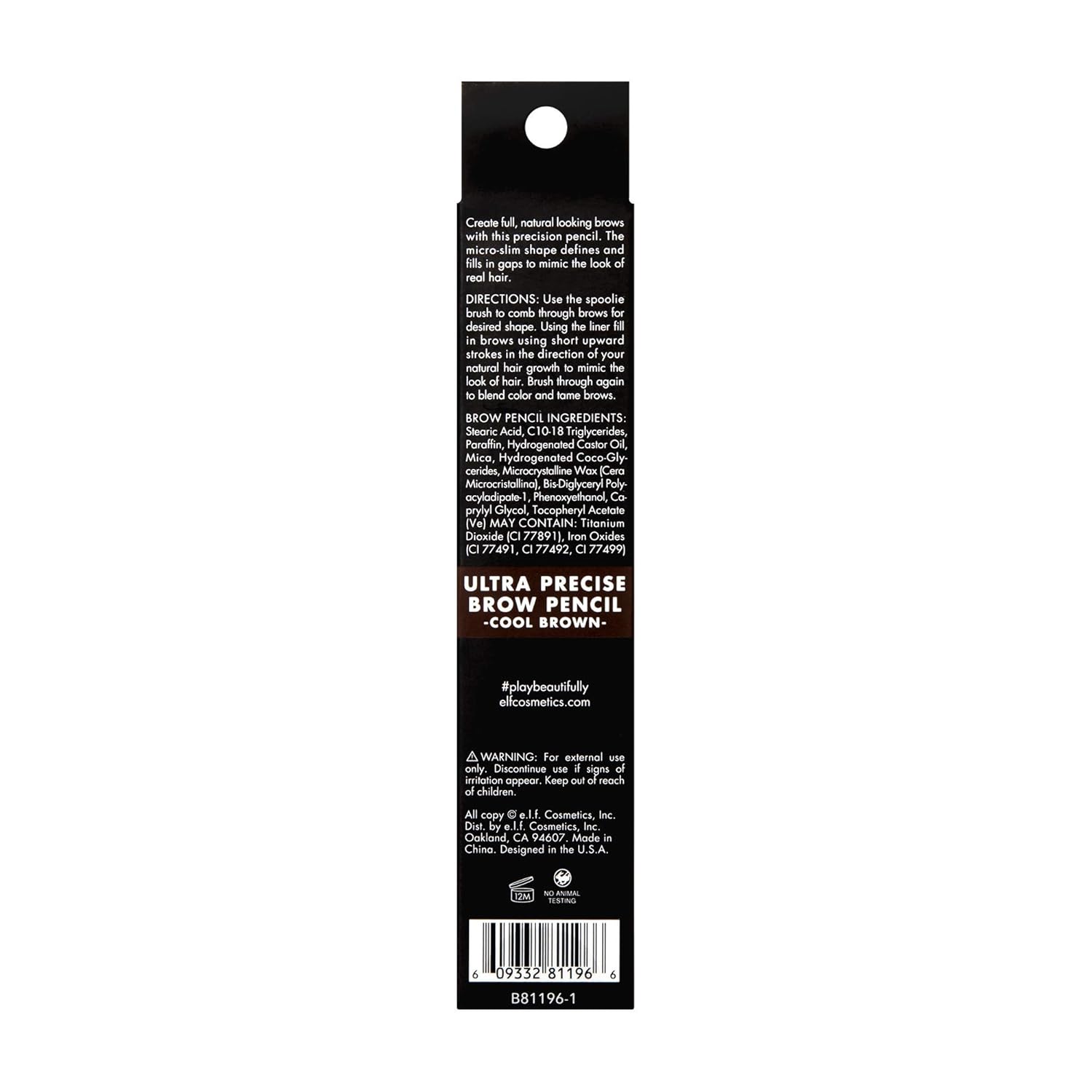 built-in spoolie brush on the opposite end for combing and blending