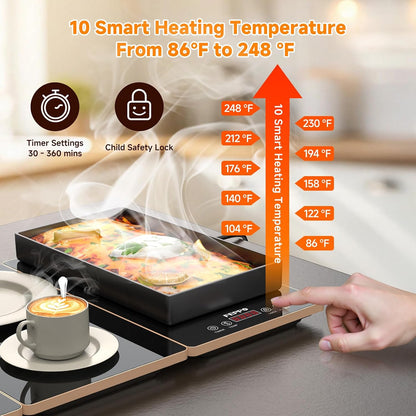 built-in thermostat with overheat protection and child safety lock