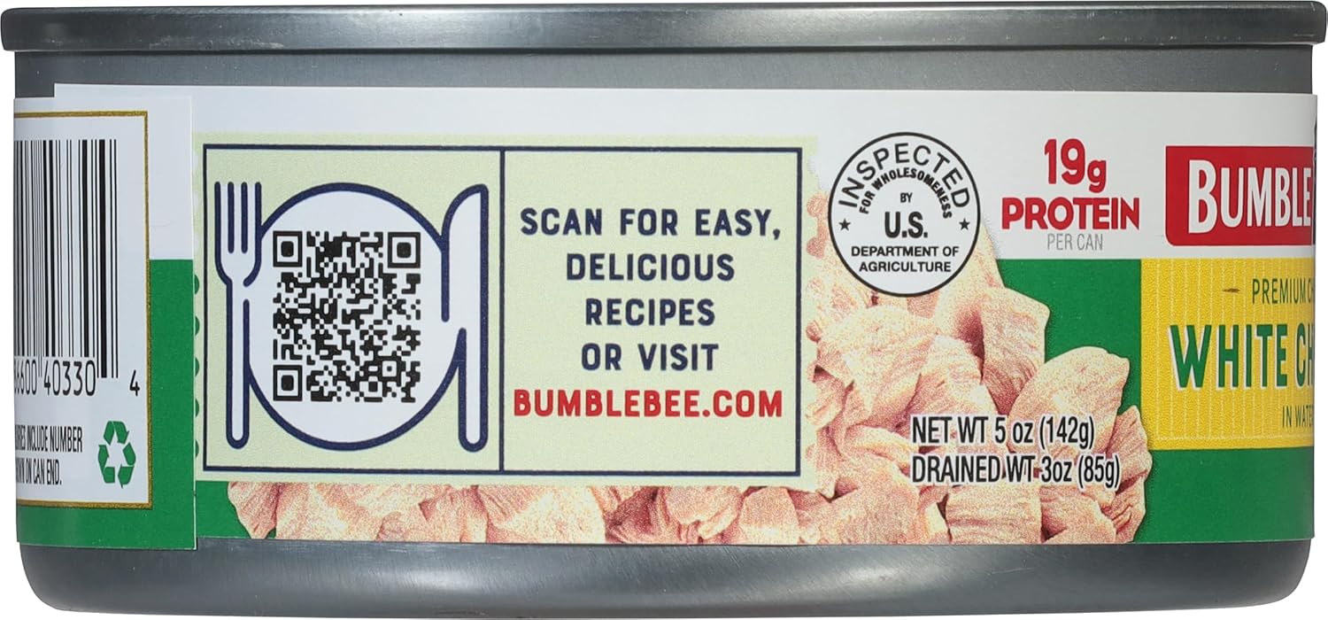 Bumble Bee Premium White Chicken Chunk in Water 5 oz Can – Mindful Keto Protein for Wellness-Focused Meal Prep
