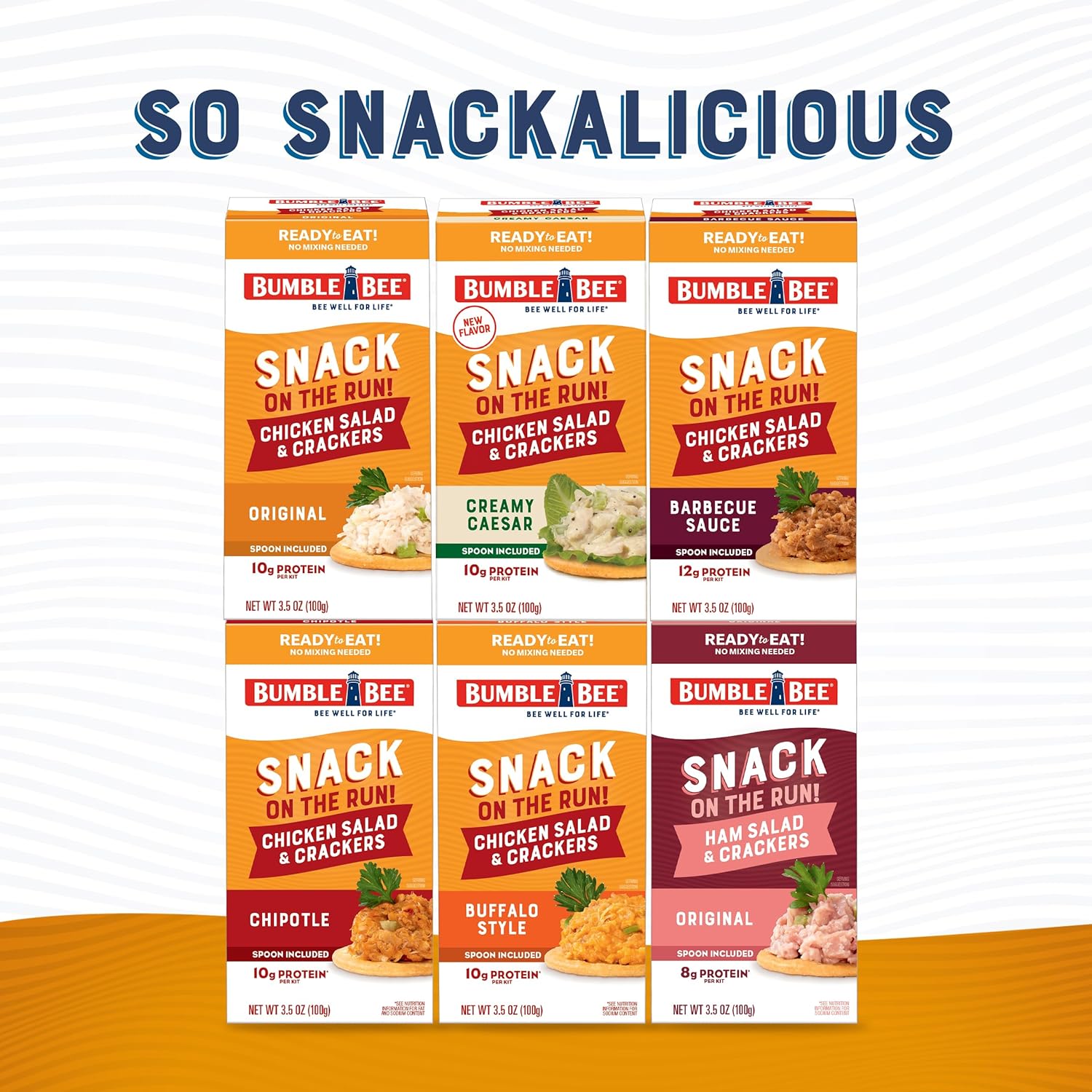 Bumble Bee Snack on the Run Chicken Salad Kit – Portable Protein for Hiking Trails and Campsites, Ready to Eat with Crackers and Spoon