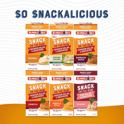 Bumble Bee Snack on the Run Chicken Salad Kit – Portable Protein for Hiking Trails and Campsites, Ready to Eat with Crackers and Spoon