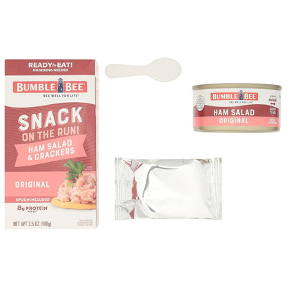 Bumble Bee Snack On The Run Ham Salad Kit - Ready-to-Eat Protein for Hiking Trails and Campsite Lunches