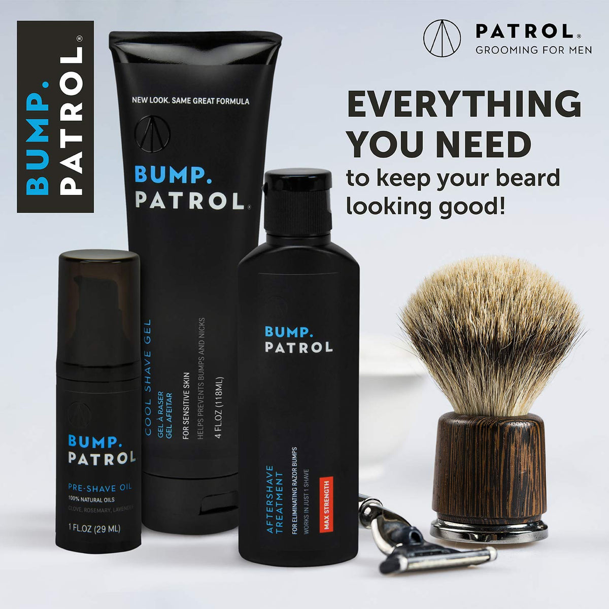 Bump Patrol Original Aftershave Treatment Serum – Holiday Stocking Stuffer for Him, Multi-Pack Bump Treatment for Curly Hair and Sensitive Skin