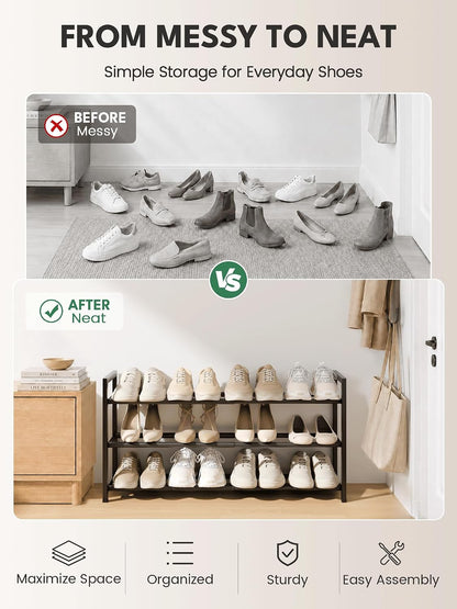 Bumusty Expandable Shoe Rack – Holiday Gift for Apartment Dwellers, Rust-Resistant and Adjustable