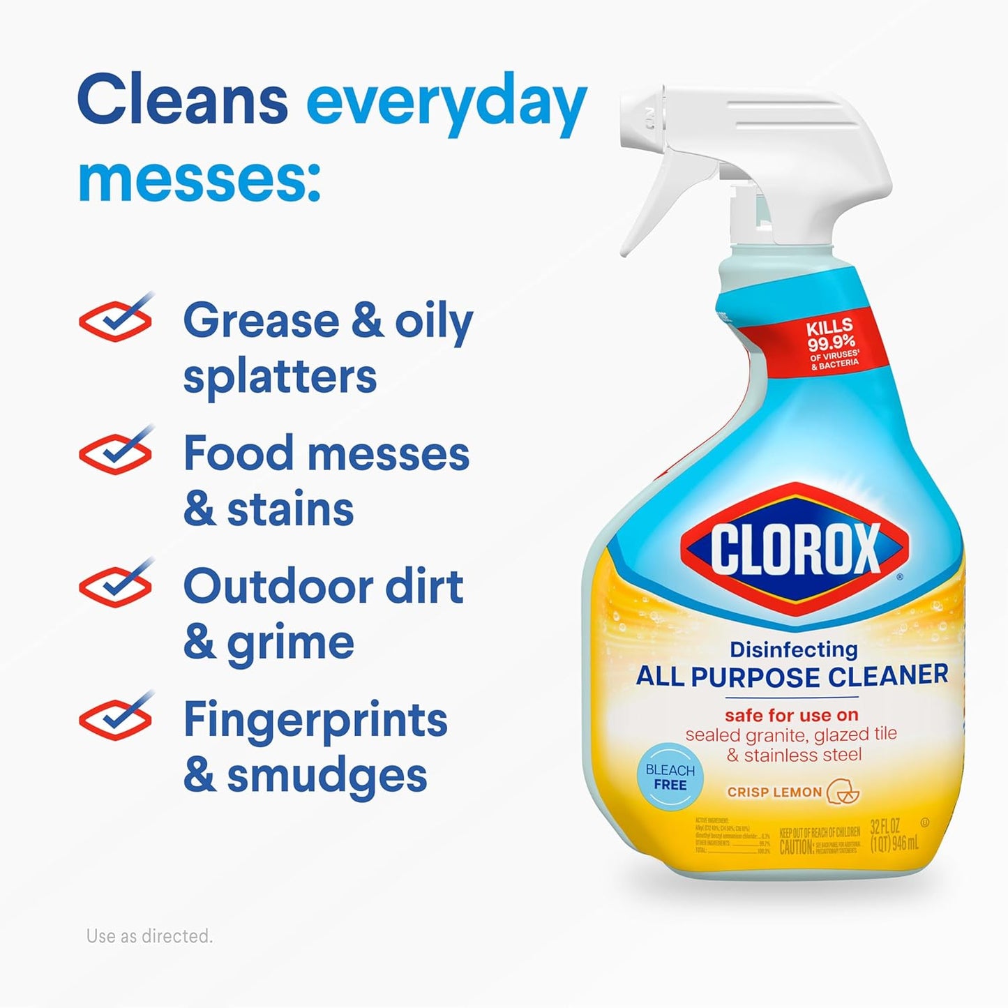 bundle includes one 32 oz all-purpose spray and one 30 oz bathroom spray