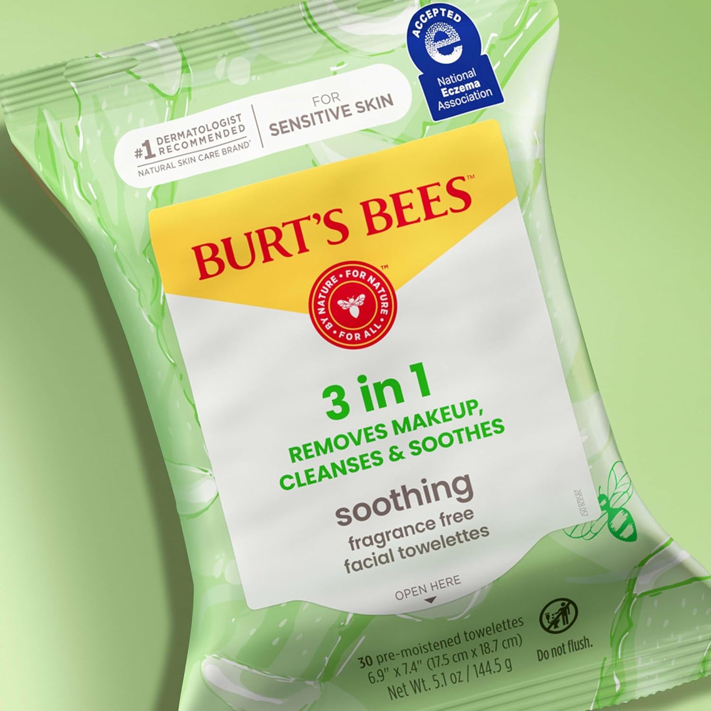 Burt's Bees Aloe Facial Towelettes – No-Rinse Minimalist Cleanser for the Intentional Bathroom