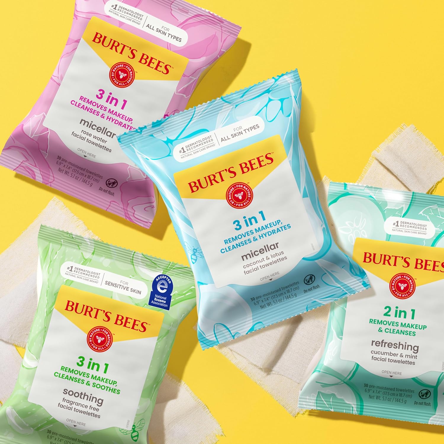 Burt's Bees Aloe Facial Towelettes – No-Rinse Minimalist Cleanser for the Intentional Bathroom