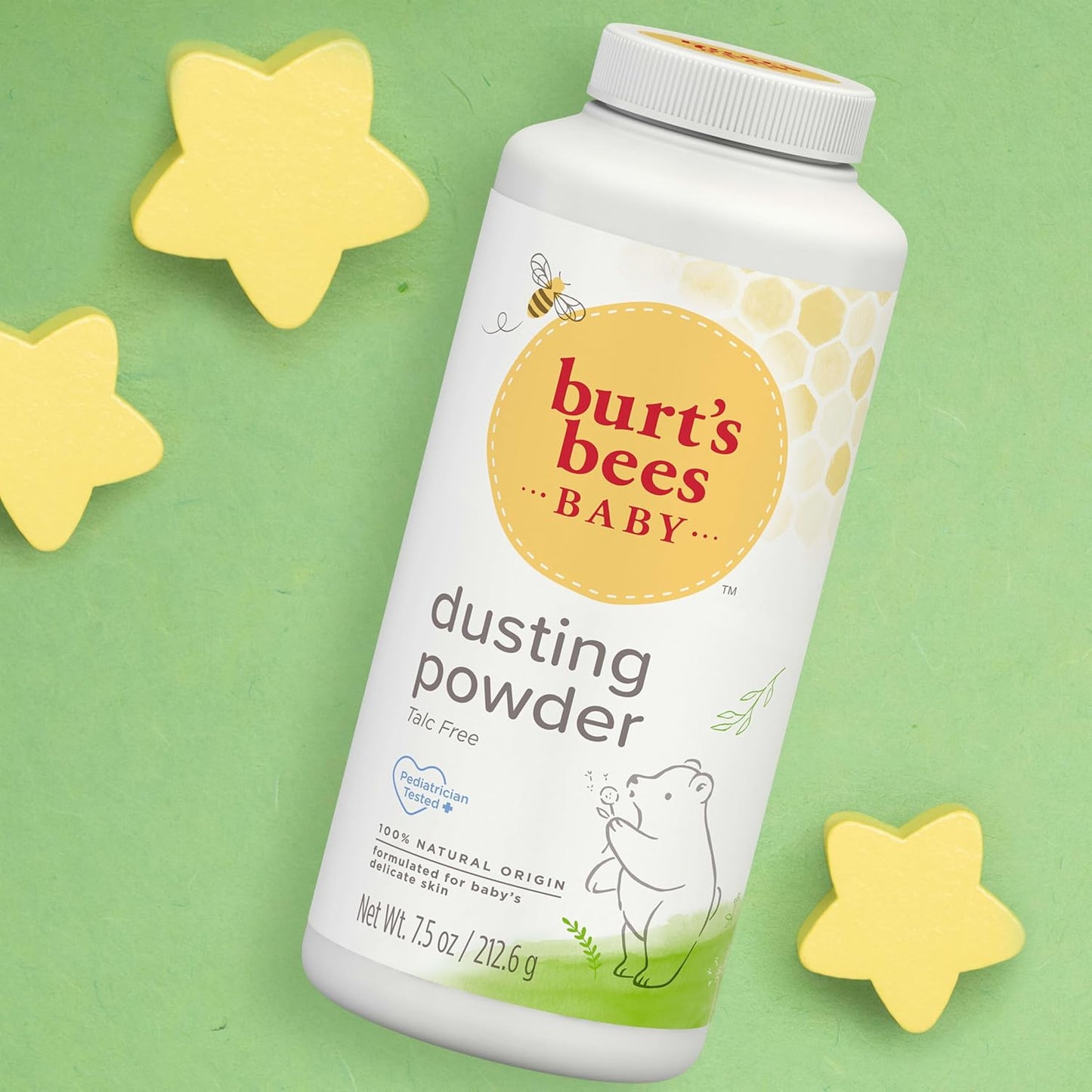 Burt's Bees Baby Dusting Powder, Natural Cornstarch Powder for Baby's Skin & Diaper Changes, Pediatrician-Tested, 7.5 oz