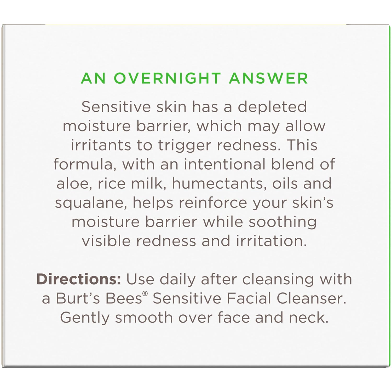 Burt's Bees Calming Night Moisturizer 1.8 oz Tub – Simple, Single-Step PM Face Cream for a Less-Is-More Natural Skincare Routine