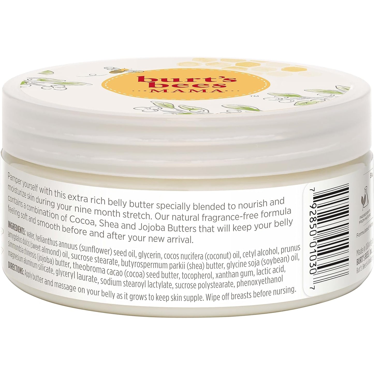 Burt's Bees Mama Belly Butter – Pampering Pregnancy Gift for First Time Moms, Tummy Moisturizer 6.5 oz