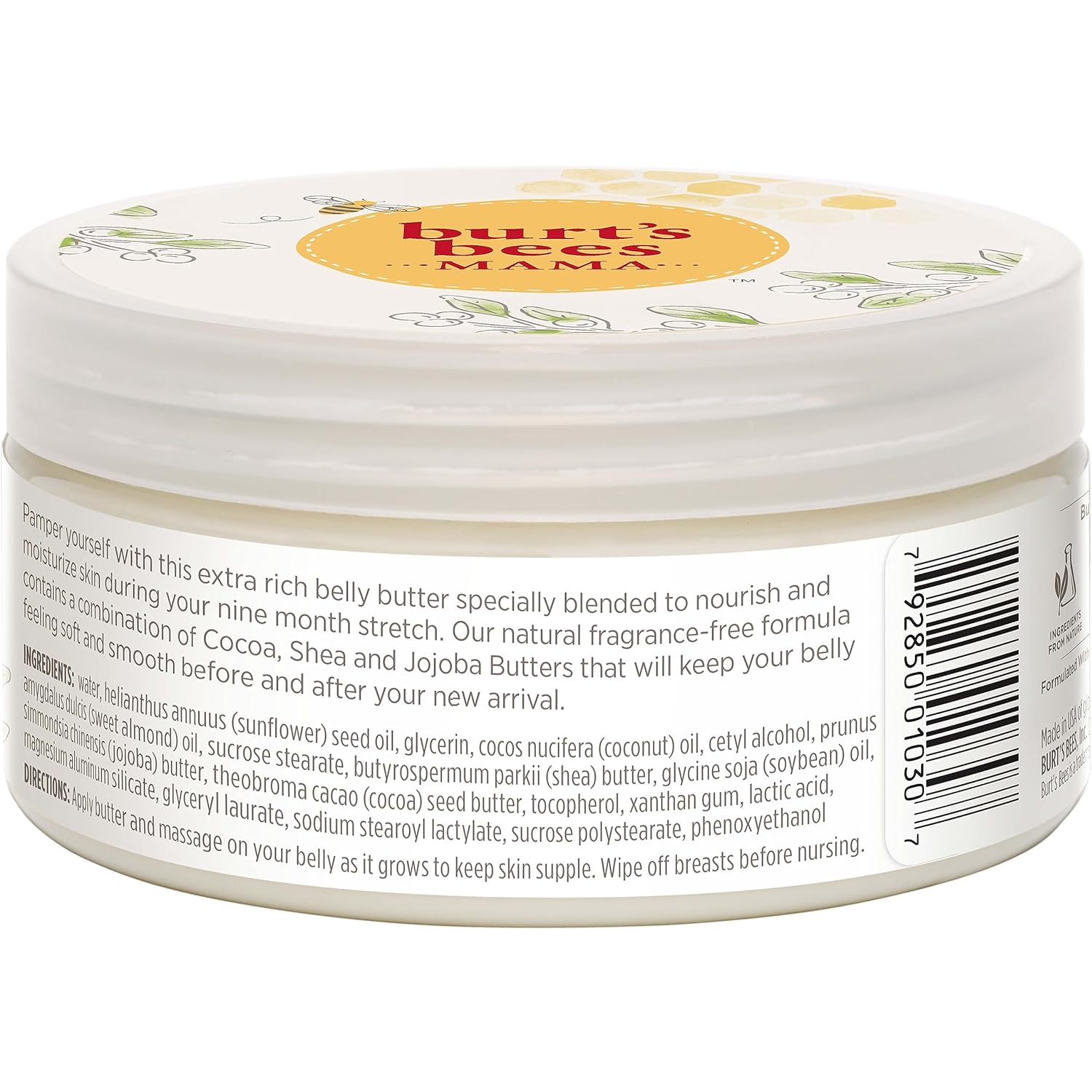 Burt's Bees Mama Belly Butter – Pampering Pregnancy Gift for First Time Moms, Tummy Moisturizer 6.5 oz