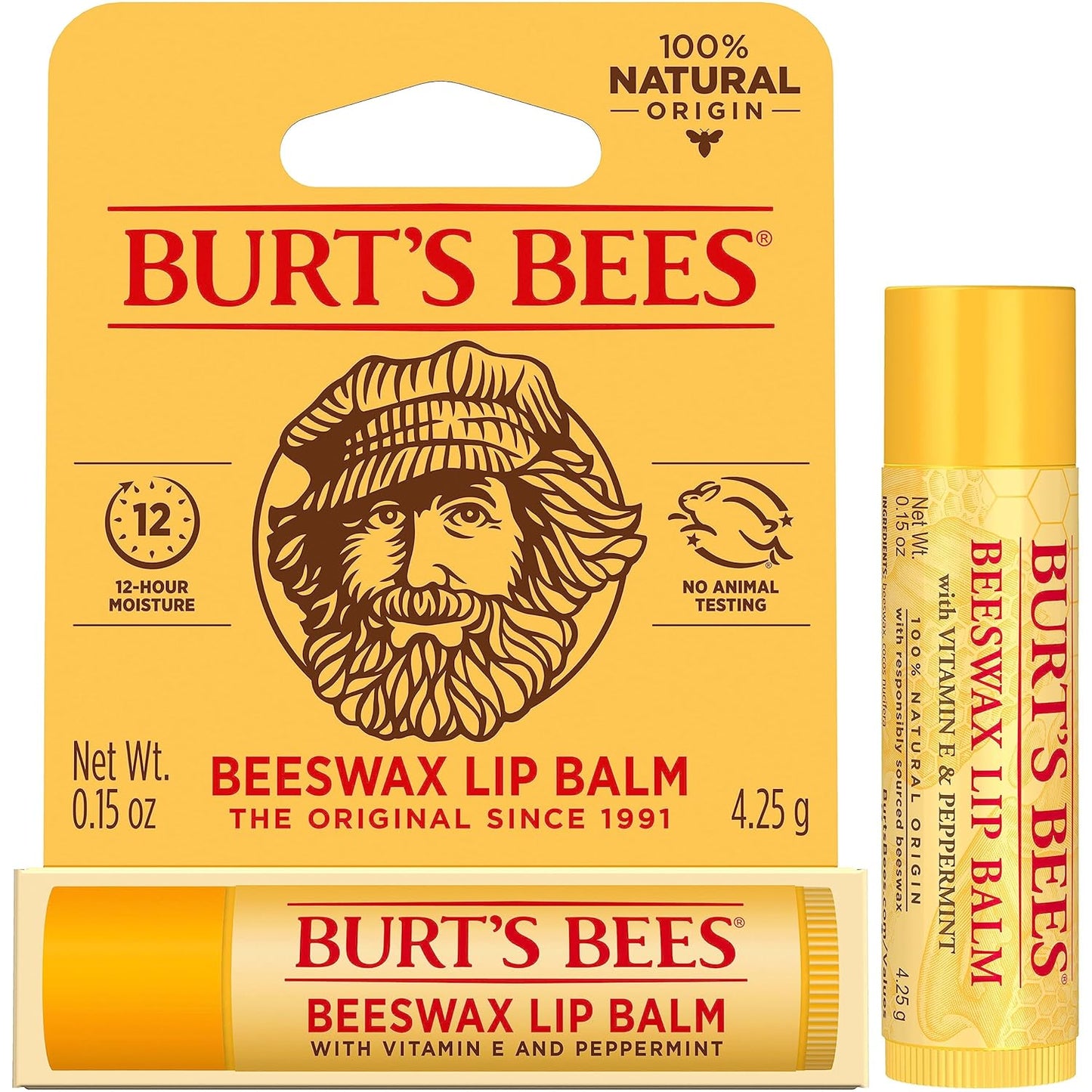 Burt's Bees Moisturizing Lip Balm – Less-Is-More Beauty Counter Essential, Unscented-Look Finish