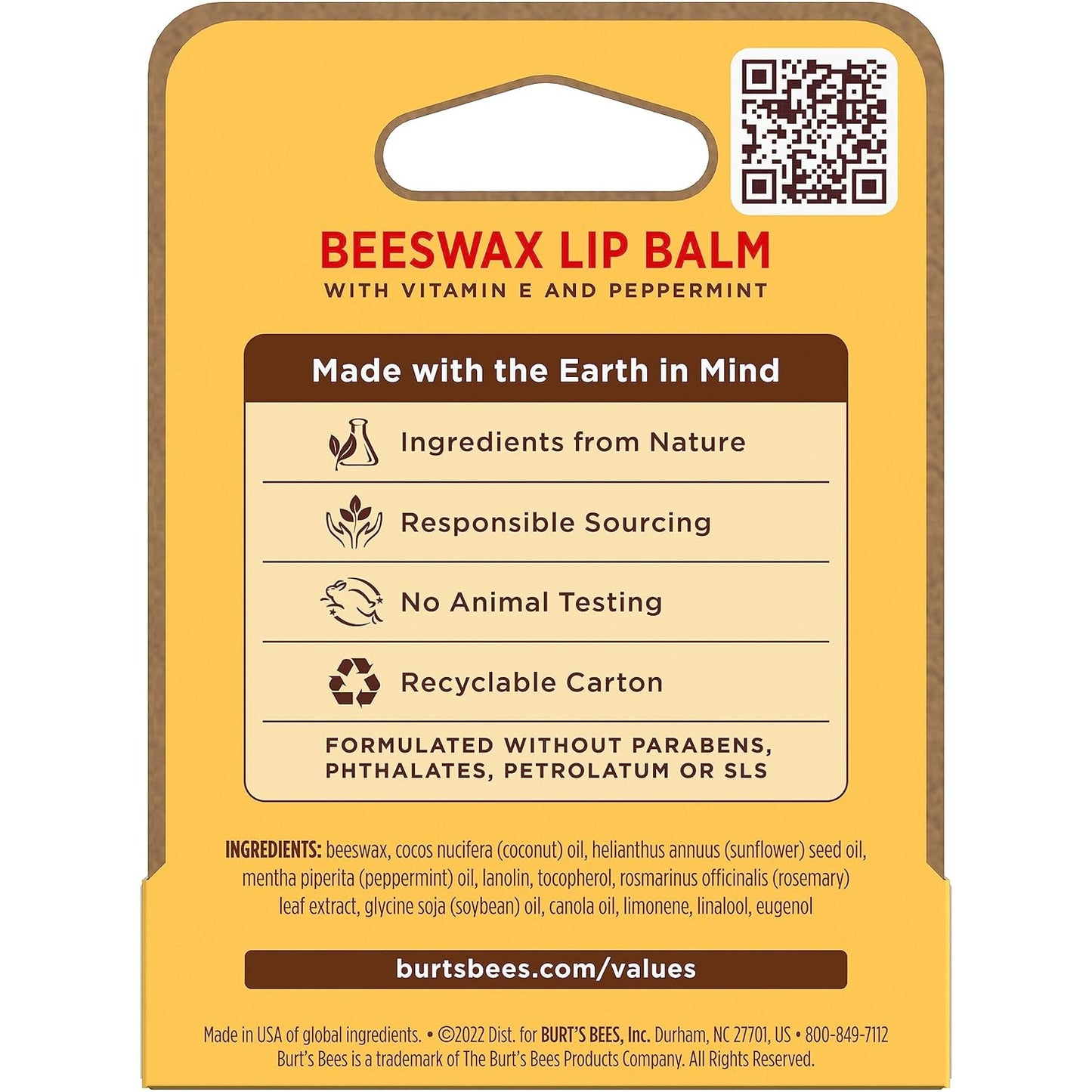 Burt's Bees Moisturizing Lip Balm – Less-Is-More Beauty Counter Essential, Unscented-Look Finish