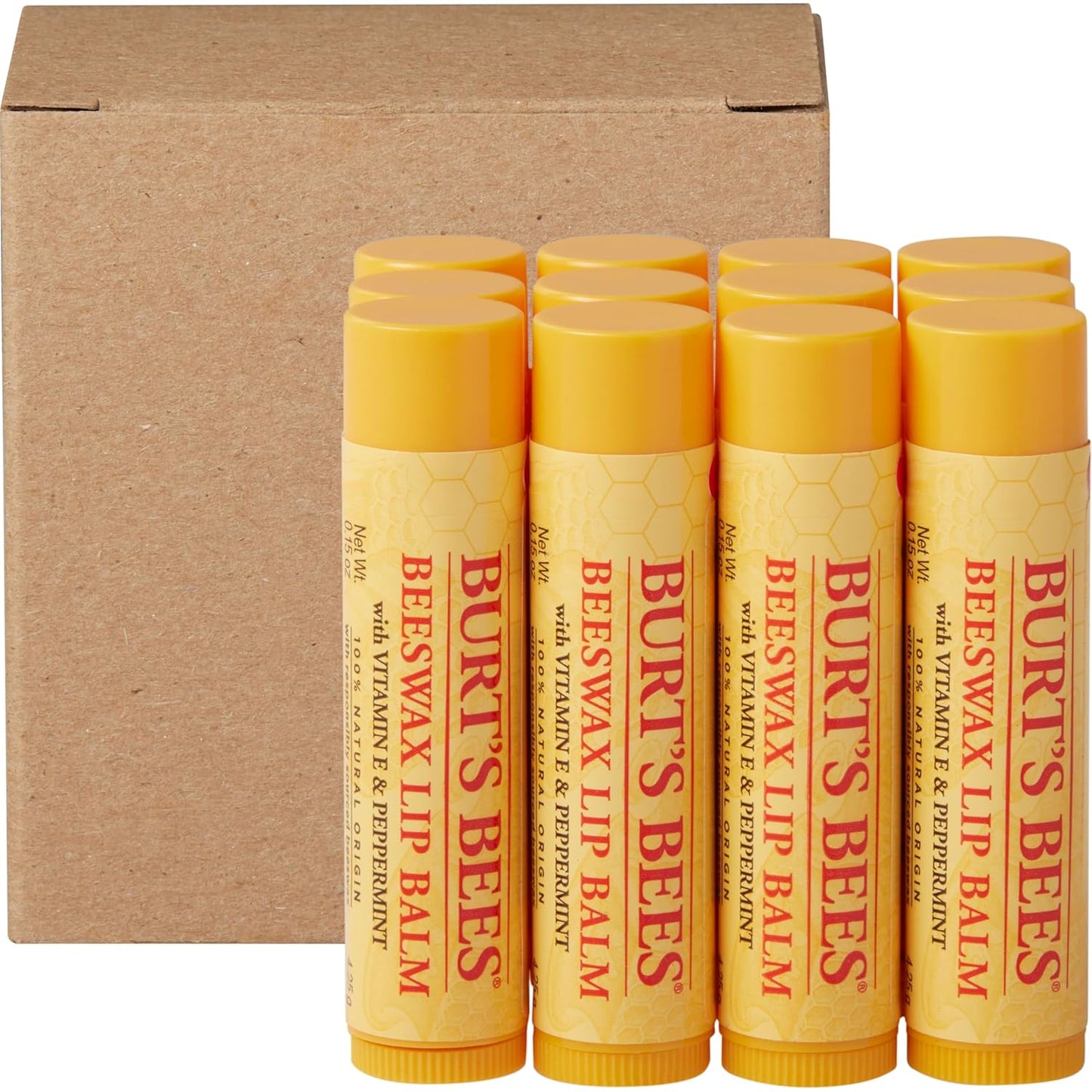 Burt's Bees Natural Origin Lip Moisturizer Bulk – Non-Toxic Self-Care Staple for Wellness and Sensitive Skin Routines