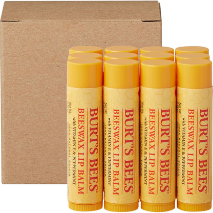 Burt's Bees Natural Origin Lip Moisturizer Bulk – Non-Toxic Self-Care Staple for Wellness and Sensitive Skin Routines