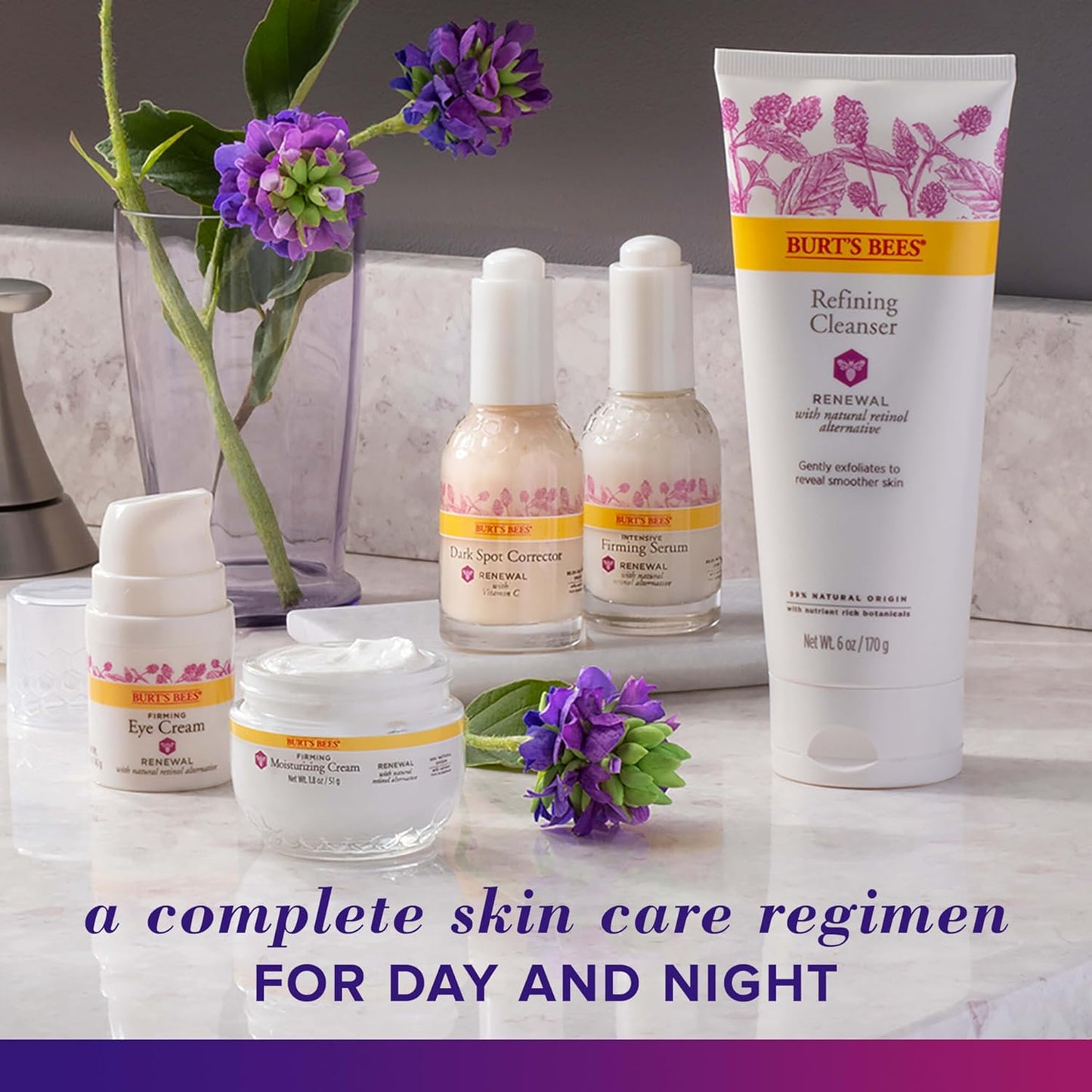 Burt's Bees Renewal Day and Night Cream Set – Birthday Gift for Mom Who Loves Clean Anti-Aging Skincare