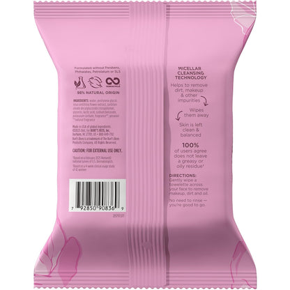 Burt's Bees Rose Water Micellar Cleansing Cloths – Housewarming Gift for Women, Natural Skincare Bundle
