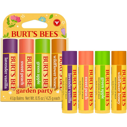 Burt's Bees Shea Butter Lip Balm Set – Mindful Self Care Ritual for Soft Lips, Natural Beeswax Tubes