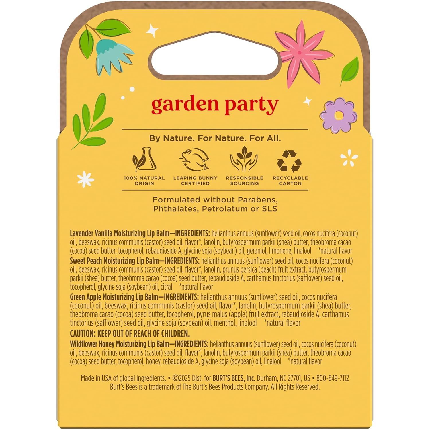 Burt's Bees Shea Butter Lip Balm Set – Mindful Self Care Ritual for Soft Lips, Natural Beeswax Tubes