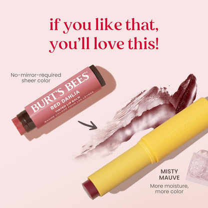 Burt's Bees Tinted Boosted Balm – Daily Lip Care Ritual with Vitamin C and E, Soft Mauve Tint for Wellness Routines