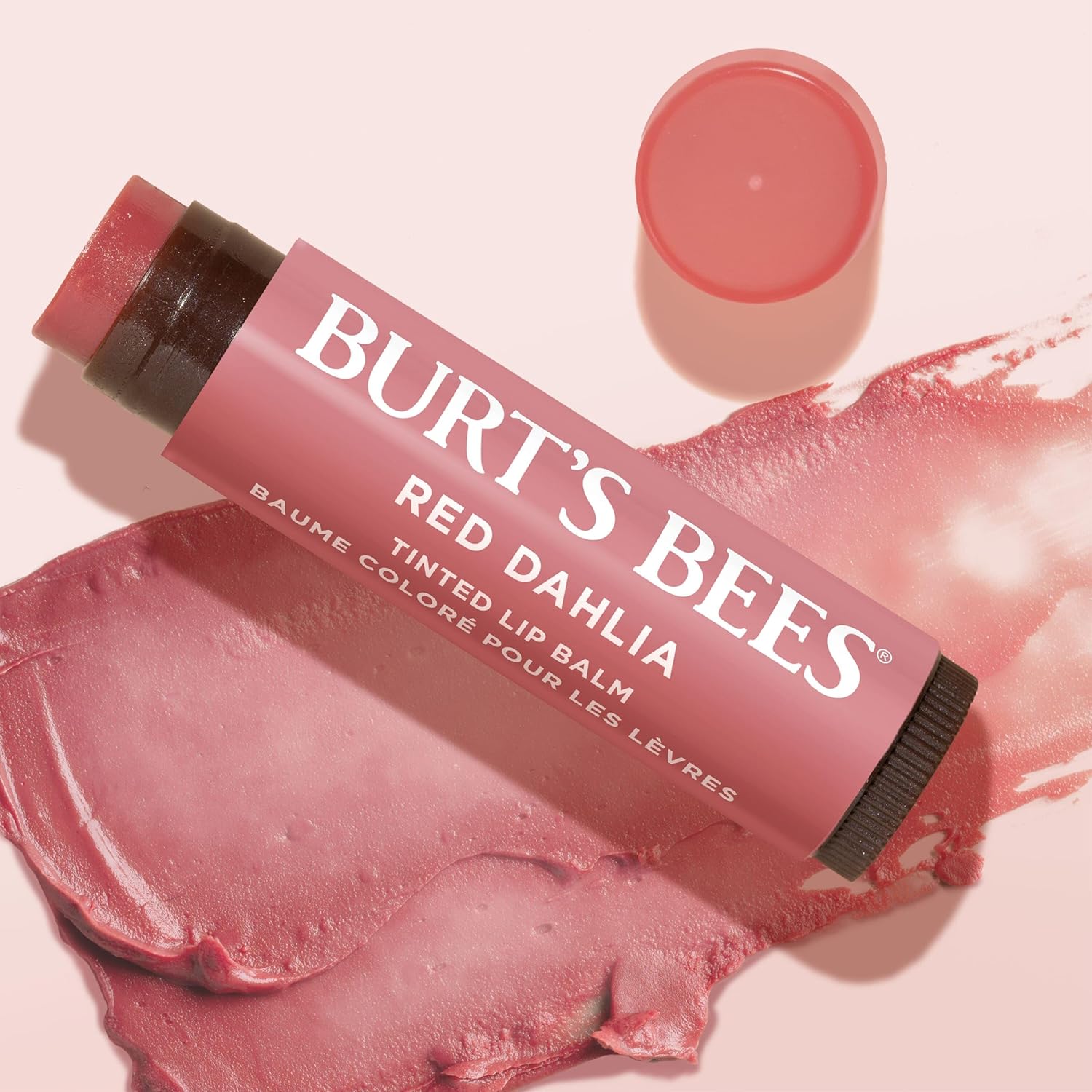 Burt's Bees Tinted Lip Balm – Travel Size Lip Moisturizer for Camping Trips, Durable 0.3 oz Tube for the Trail
