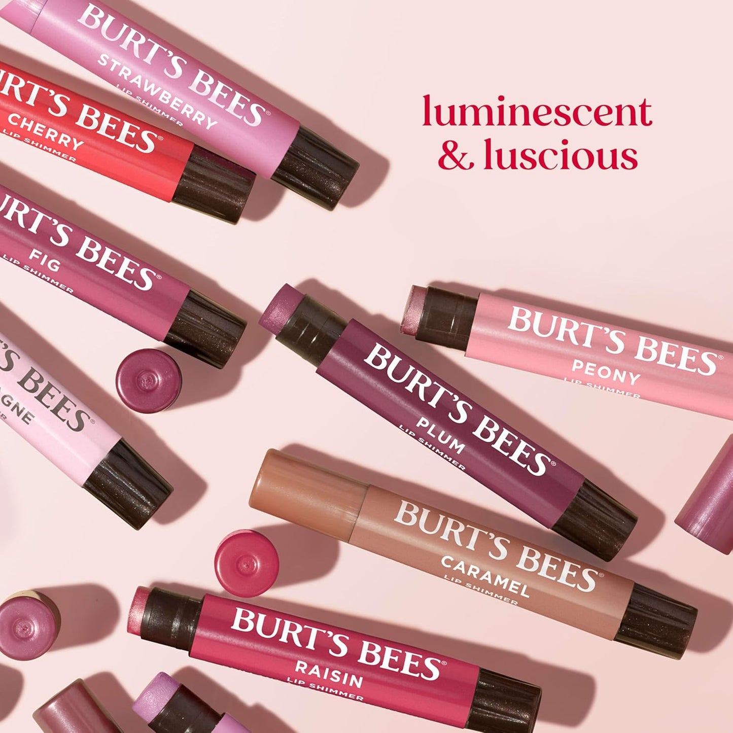 Burt's Bees Tinted Lip Shimmer 3-Pack – Beautiful Valentine's Day Gift Set for Women and Teen Girls