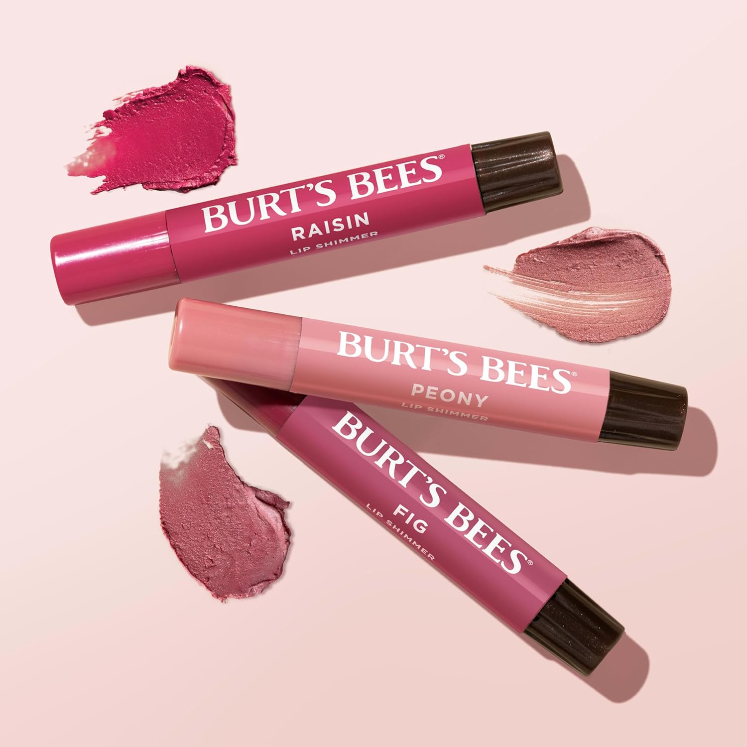 Burt's Bees Tinted Lip Shimmer 3-Pack – Beautiful Valentine's Day Gift Set for Women and Teen Girls