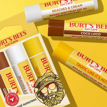 Burt's Bees Tropical Lip Balm Trio Island Getaway – Stocking Stuffer and Care Package Favorite