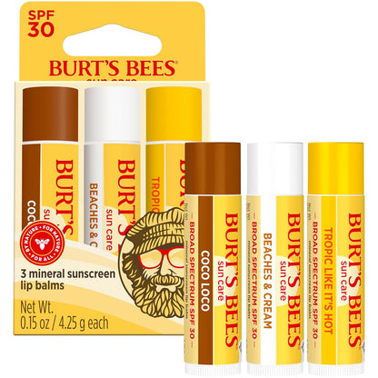 Burt's Bees Tropical Lip Balm Trio Island Getaway – Stocking Stuffer and Care Package Favorite