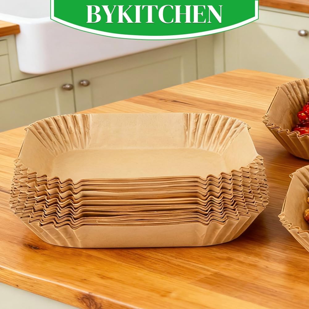 BYKITCHEN Rectangle Disposable Parchment Liners 8.5x5.5 – Clutter Free Air Fryer Cooking