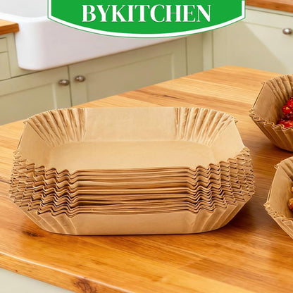 BYKITCHEN Rectangle Disposable Parchment Liners 8.5x5.5 – Clutter Free Air Fryer Cooking